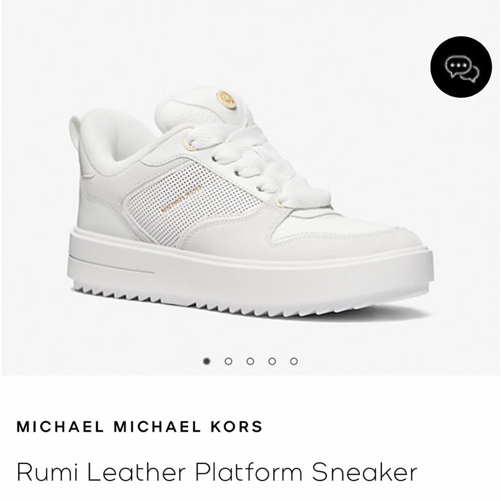 Michael Kors Rumi Leather Platform Sneakers New Without Box Size 9.5